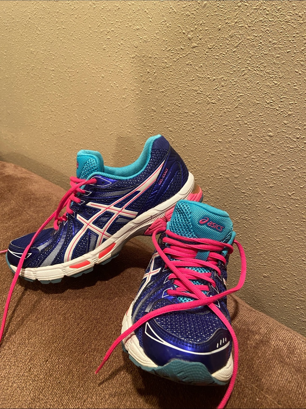 ASICS Women’s Navy Blue & Hot Pink Running Sneakers